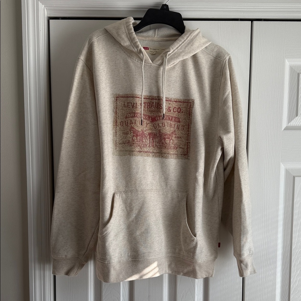 Levi's Beige Hoodie with Red Graphic
